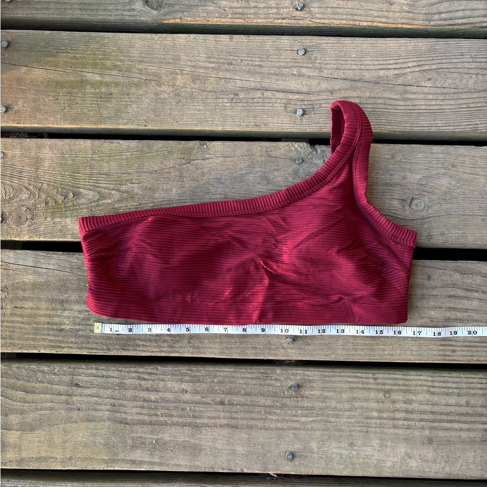 Old Navy Burgundy One-Shoulder Swim Bikini Top